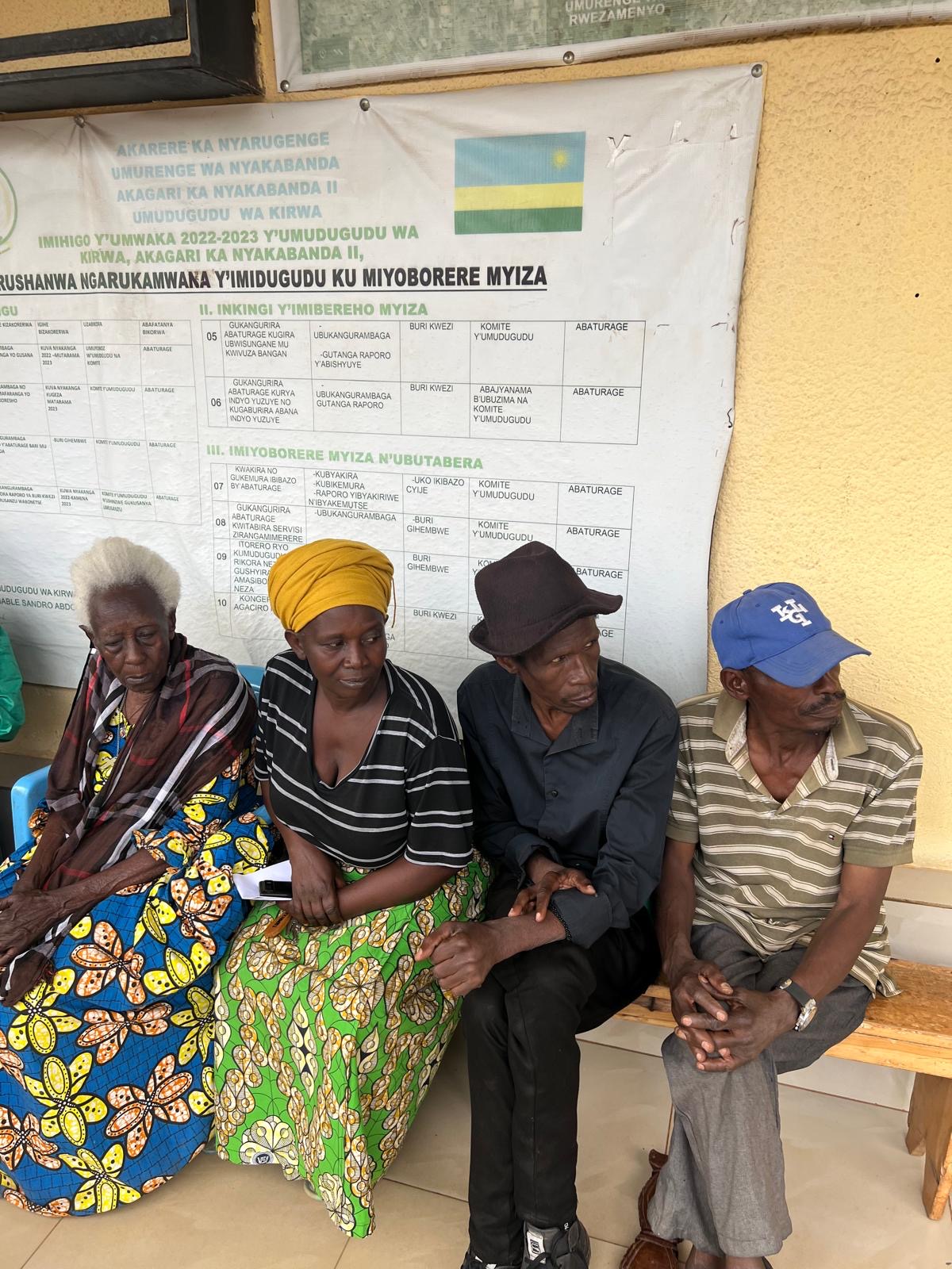 Four community members seated together